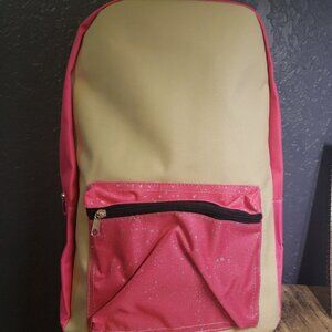 Moda West Backpack Padded Straps with Front Zipper Pocket Pink Tan NEW with Tags